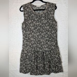 209.Promod Monochrome Leaf Print Mini Dress